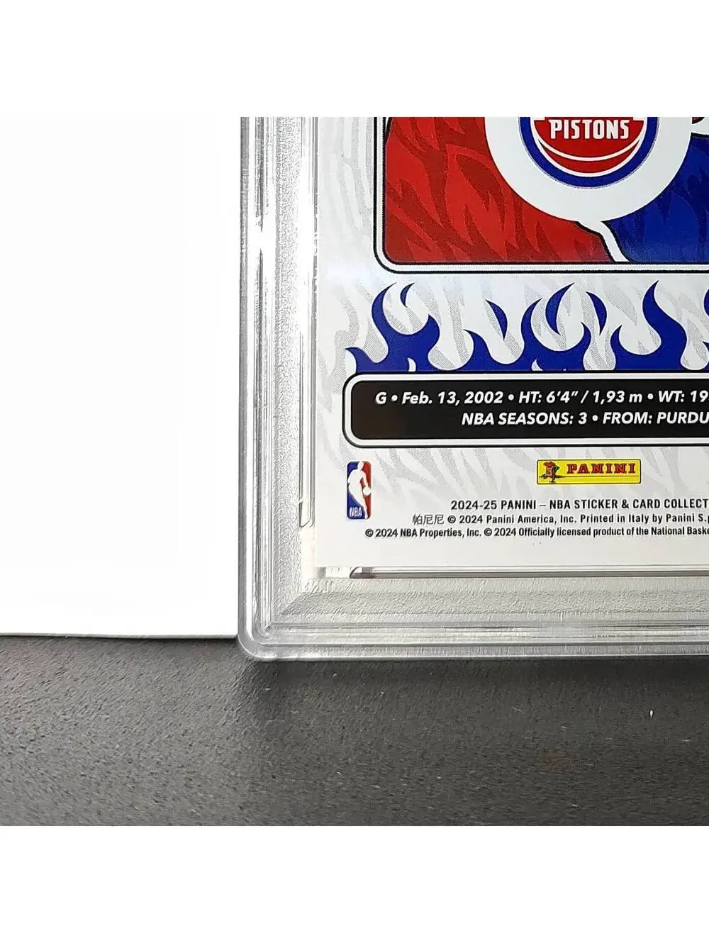 Jaden Ivey 2024-25 Panini NBA #17 Sticker 57/100 Red Foil PSA 8 NM-MT